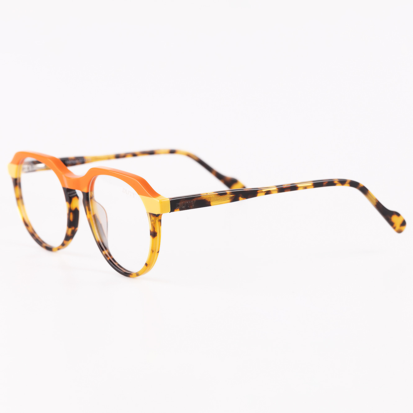  ÓCULOS DE GRAU FEMININO | ANIMAL PRINT COM DETALHE FRONTAL EM LARANJA E AMARELO
